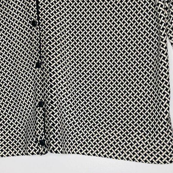 G Knitwear Silk Blend Cardigan Black and Cream Size Small - Picture 2 of 9